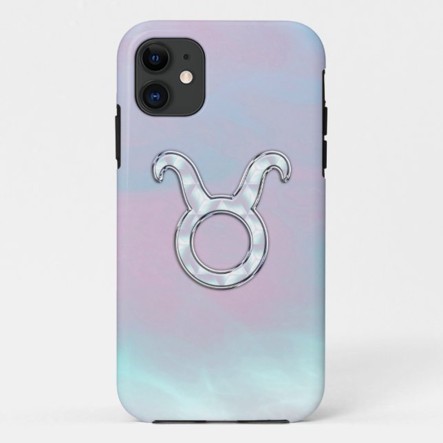 Capa Para iPhone 11 Mãe de Pearl Taurus Zodiac Símbolo (Verso)