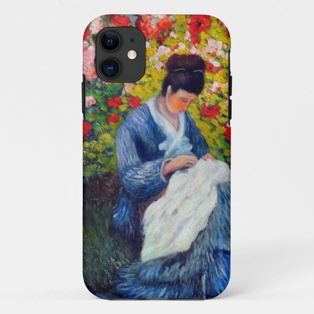 Capa Para iPhone 11 Mãe e Criança Monet no Jardim (Verso)