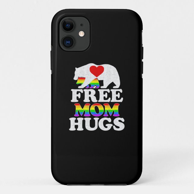 Capa Para iPhone 11 Mãe grátis abraça as mulheres Orgulho Lgbt (Verso)