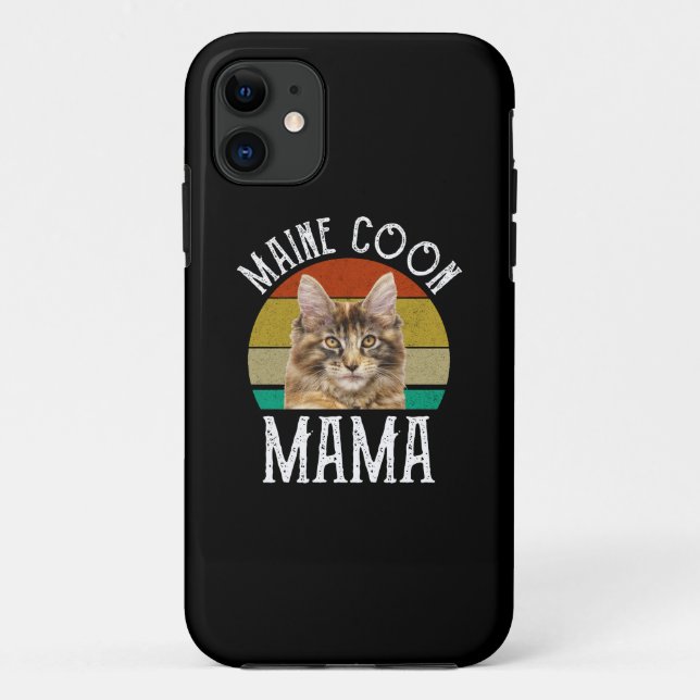Capa Para iPhone 11 Maine Coon Mama (Verso)