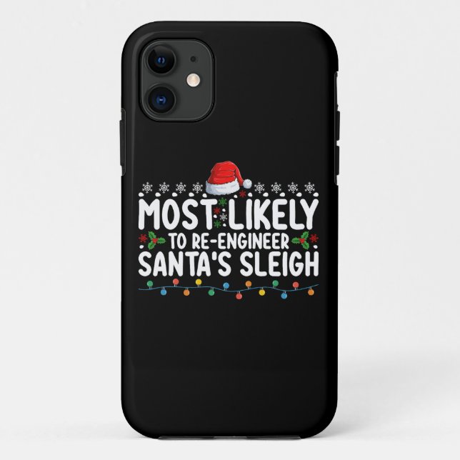 Capa Para iPhone 11 Mais Propenso a Reengenharia do Trenó de Natal (Verso)
