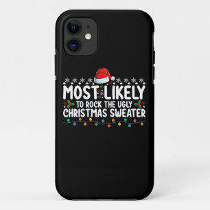 Capa Para iPhone 11 Mais Propenso a Usar o Suéter de Natal Feio