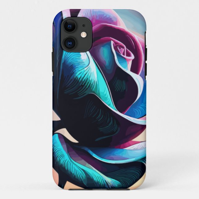 Capa Para iPhone 11 Majestade da Meia-Noite: A Beleza Escura dos Rosas (Verso)