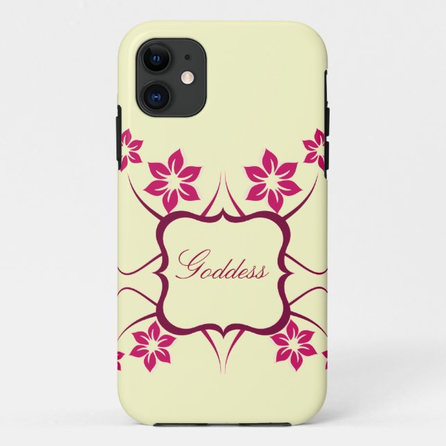 Capa Para iPhone 11 Mala de identificação da Goddess Floral CM iPhone  (Verso)