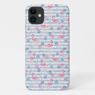 Capa Para iPhone 11 Mala Flamingo iPhone/iPad - Rosa e Azul