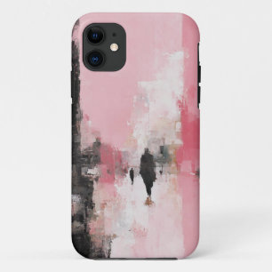 Capa Para iPhone 11 Mala Móvel de abstrato Rosa e Arte Negra