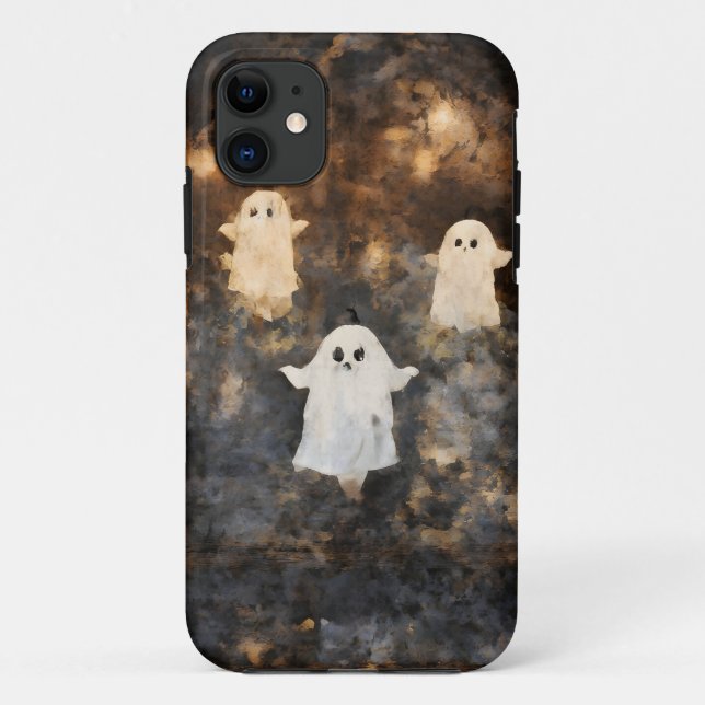 Capa Para iPhone 11 Mala Móvel Spooky Trio Halloween (Verso)