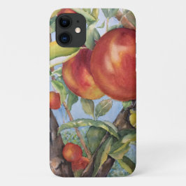Capa Para iPhone 11 Maleta de Colheita de Frutas de Pêssego de Aquarel
