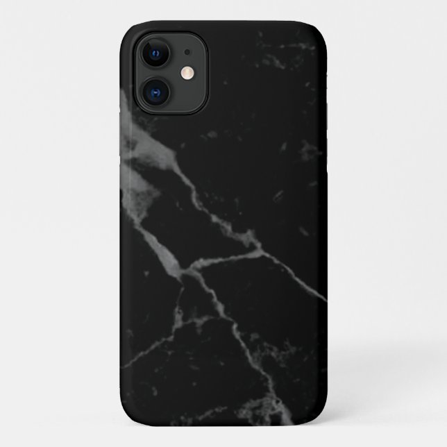 Capa Para iPhone 11 Maleta de mármore preto-crack mal lá (Verso)