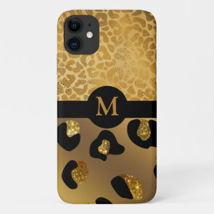 Capa Para iPhone 11 Maleta para impressão de animais Dourados e pretos