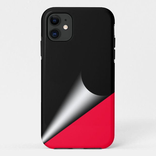 Capa Para iPhone 11 Maleta Preta Vermelha Curl Mate (Verso)