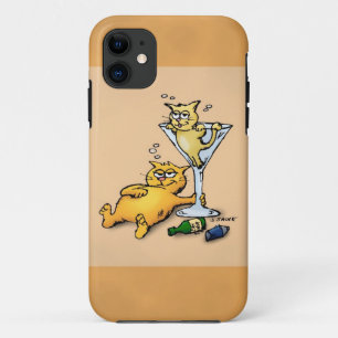 Capa Para iPhone 11 Maletas e gatinhos Dourados Cartoon iPhone 5 Case