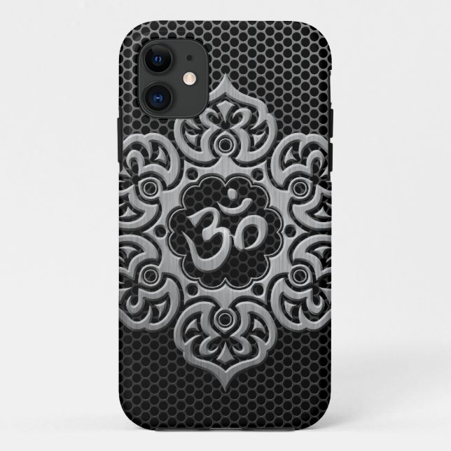 Capa Para iPhone 11 Malha de aço OM floral (Verso)