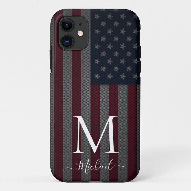 Capa Para iPhone 11 Malha Metálica com Monograma Personalizado da Band (Verso)