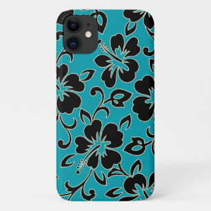 Capa Para iPhone 11 Malia Hibiscus Hawaiian Floral Teal