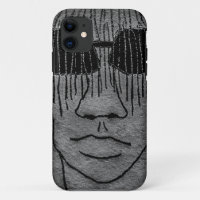 Man with glasses portrait drawing