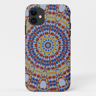 Capa Para iPhone 11 Mandala azul amarelo