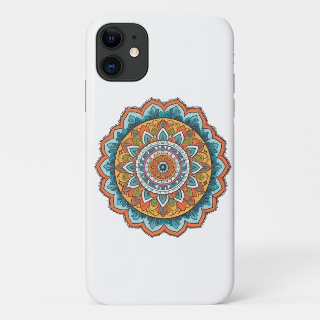 Capa Para iPhone 11 mandala de várias cores (Verso)