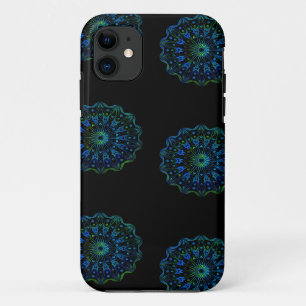 Capa Para iPhone 11 Mandala verde-azulada