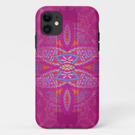 Capa Para iPhone 11 Mandalas no design cor-de-rosa