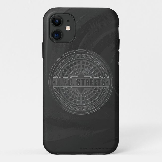 Capa Para iPhone 11 Manhole Cobrir Black Marble (Verso)
