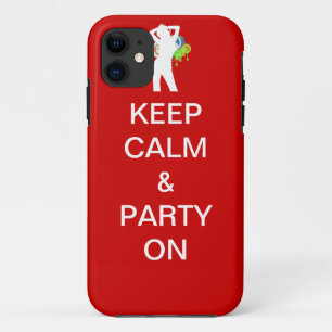 Capa Para iPhone 11 Mantenha a calma e a festa ligada