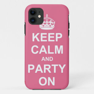 Capa Para iPhone 11 mantenha a calma e o partido sobre