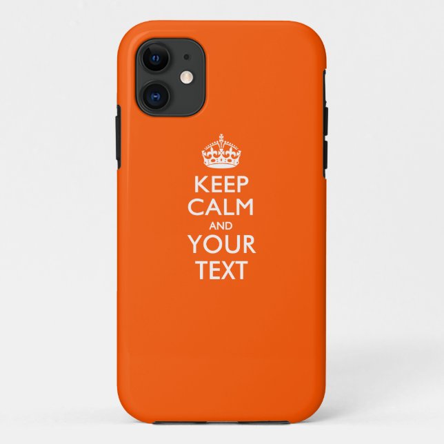 Capa Para iPhone 11 MANTENHA A CALMA E Seu Texto Personalizado (Verso)