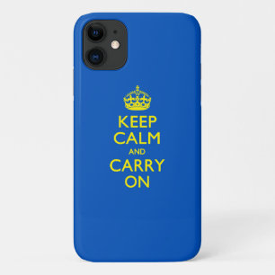 Capa Para iPhone 11 MANTENHA CALMA E CARREGUE NO Decor Azul