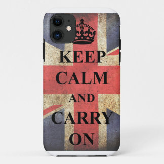 Capa Para iPhone 11 Mantenha calmo para continuar a bandeira britânica