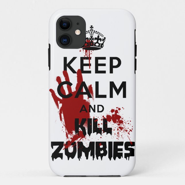 Capa Para iPhone 11 Mantenha caso calmo e do matar dos zombis de (Verso)