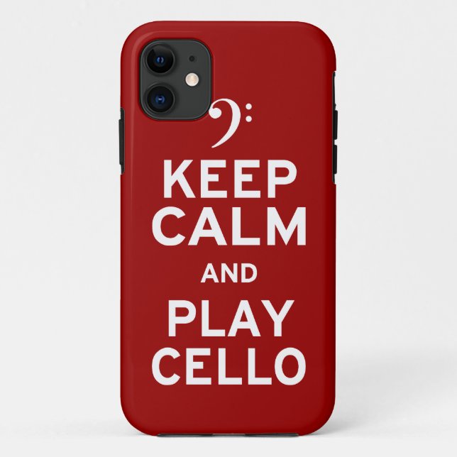 Capa Para iPhone 11 Mantenha-se Calmo e Jogue Cello (Verso)