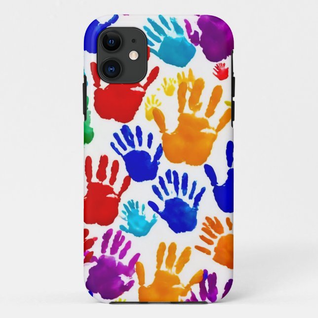 Capa Para iPhone 11 Mão ColoridaImpressão (Verso)