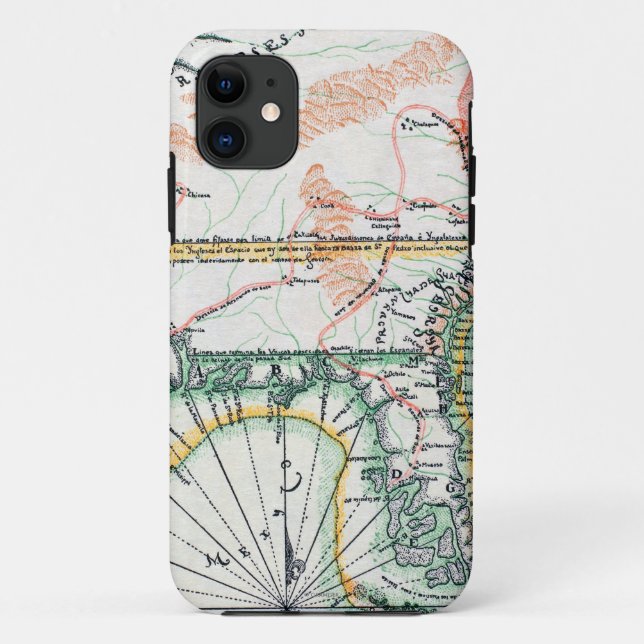 Capa Para iPhone 11 Mapa: America do Norte, 1742 (Verso)