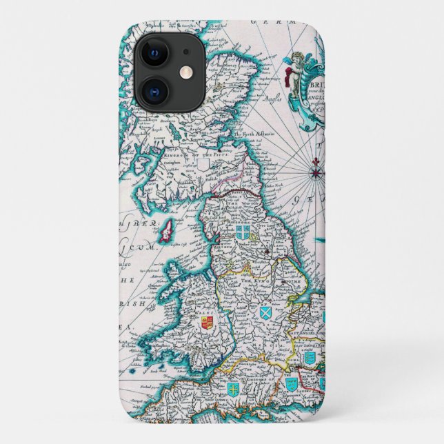 Capa Para iPhone 11 Mapa antigo da Britânia (Verso)