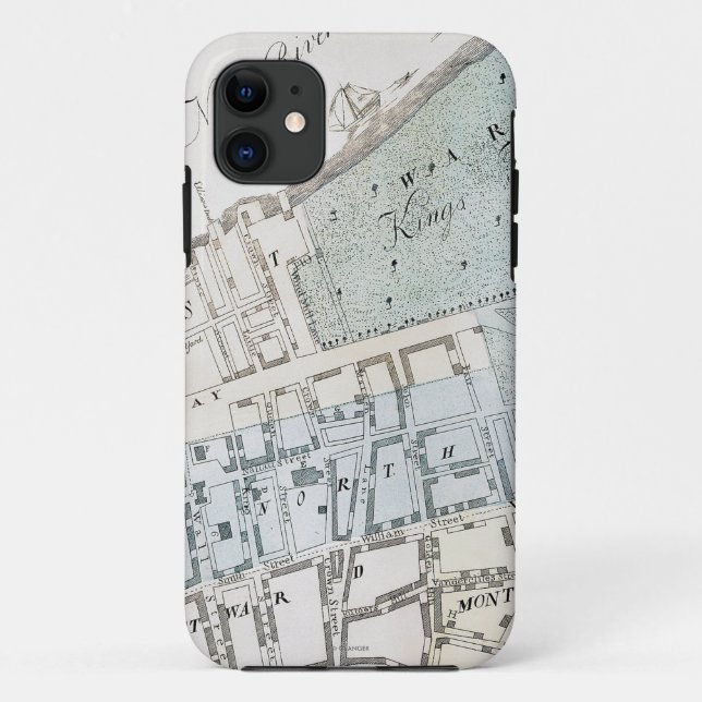Capa Para iPhone 11 Mapa da Nova Iorque, 1728 (Verso)