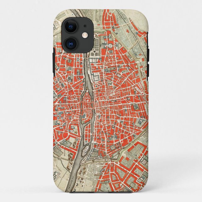 Capa Para iPhone 11 Mapa de Paris (Verso)