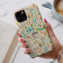 Capa Para iPhone 11 Mapa de viagem ilustrativo amarelo de Kuala Lumpur