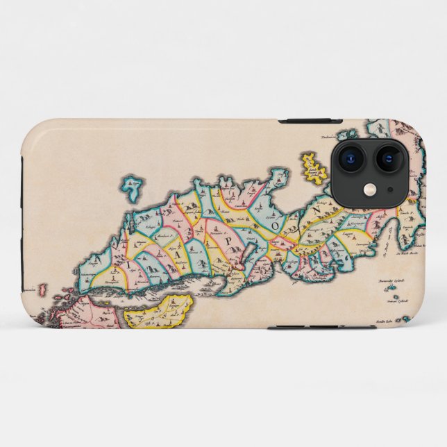 Capa Para iPhone 11 Mapa do Japão em 1655 (Verso (horizontal))