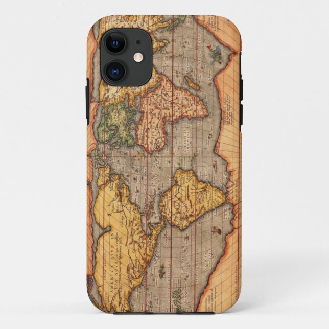 Capa Para iPhone 11 Mapa do mundo desde 1601 (Verso)