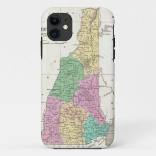 Capa Para iPhone 11 Mapa do vintage de New Hampshire (1827)