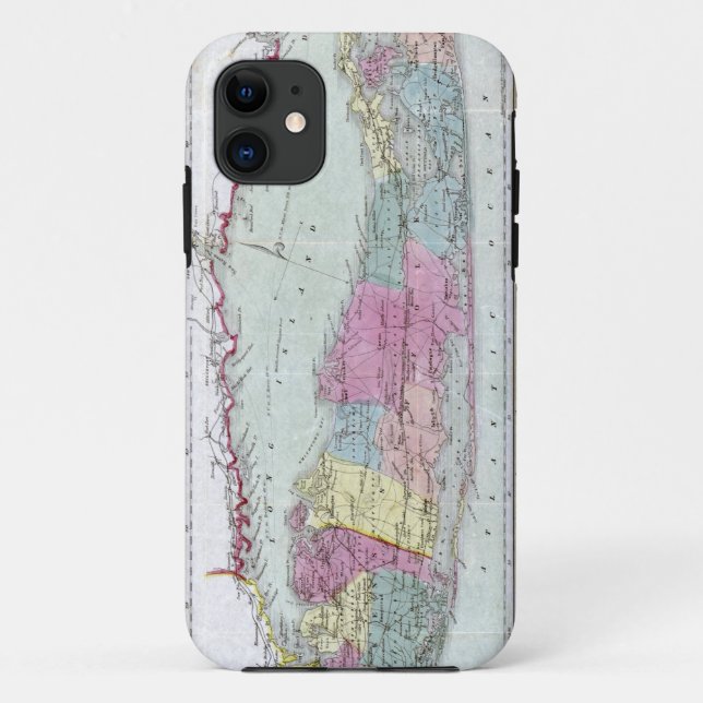 Capa Para iPhone 11 Mapa histórico dos viajantes 1855-1857 de Long (Verso)