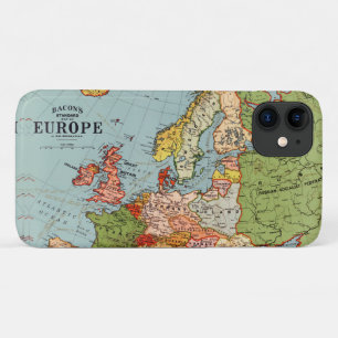 Capa Para iPhone 11 Mapa padrão do Bacon do 20 Century Vintage Europe