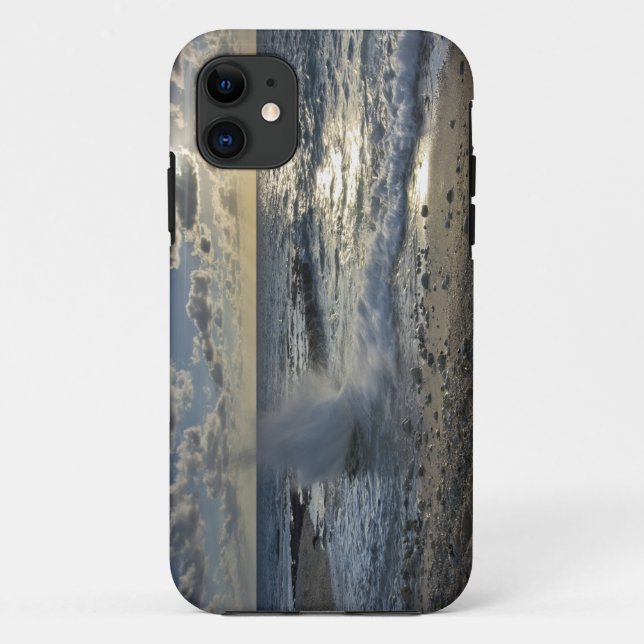 Capa Para iPhone 11 Mar Caribe, Ilhas Cayman.  Ondas em queda (Verso)
