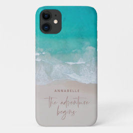 Capa Para iPhone 11 mar de praia de areia tropical a aventura começa