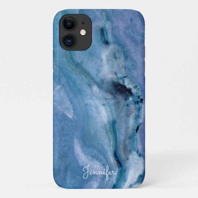 Capa Para iPhone 11 Marble Azul (Verso)