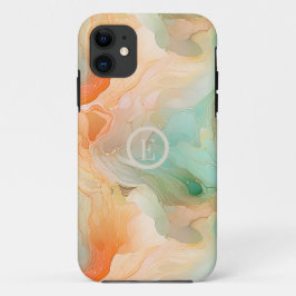 Capa Para iPhone 11 Marble Terracotta e jade