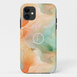Capa Para iPhone 11 Marble Terracotta e jade
