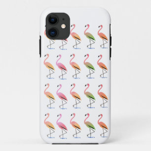 Capa Para iPhone 11 Março dos flamingos tropicais