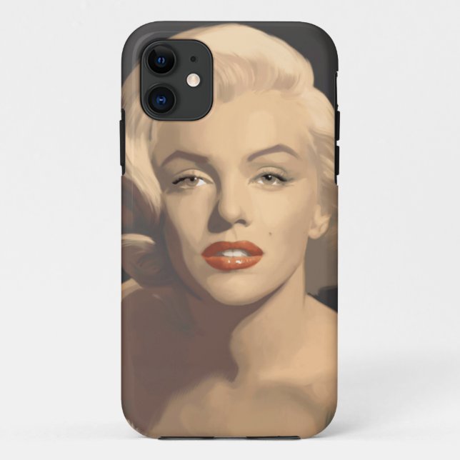 Capa Para iPhone 11 Marilyn cinzenta gráfica (Verso)